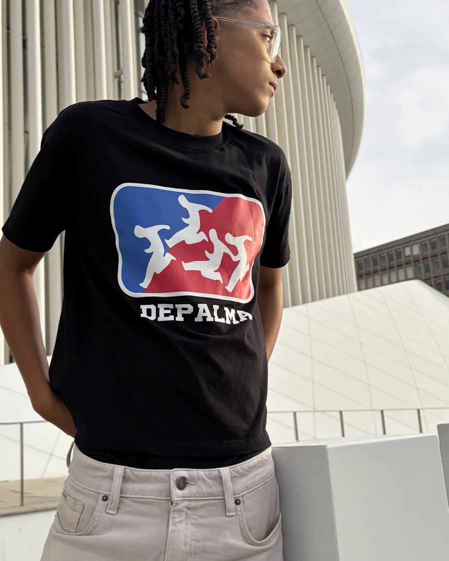 Depalma logo tee worn in Luxembourg